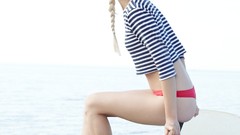 Sea water woman ships lips blondes brown eyes high heels Leonie