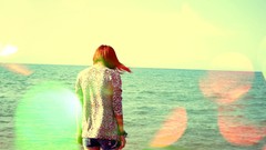 Sea wind sadness woman lakes Kyrgyzstan