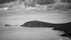 Sea winter clouds ocean coast bay head Ireland cliffs shore 