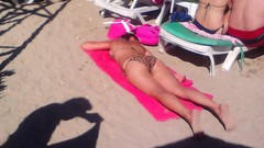 Sea woman ass Beaches lying down bikini sunbathing amateurs