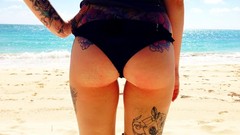 Sea woman ass legs tattoos beach girls