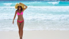 Sea woman Beaches barefoot models bikini