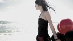 Sea woman breeze brunettes models