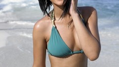 Sea woman rihanna bebe smiling lingerie bikini boobs