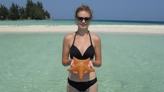 Sea woman starfish bikini