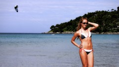 Sea woman sunglasses blondes beach girls