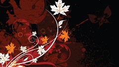 Seasons floral grunge fallen leaves