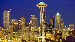 Seattle City lights nigh