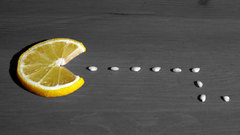 Seeds lemons slices pac-man