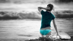 Selective coloring Beaches woman