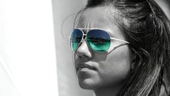 Selective coloring girls with glasses