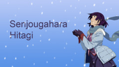 senjougahara hitagi monogatari-series Typography Anime snow cold