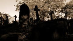 Sepia cemetery scary