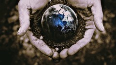 Sepia Earth blue skies