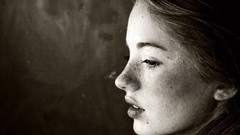 Sepia faces monochrome freckles