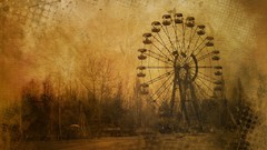 Sepia ferris wheels