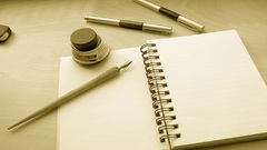 Sepia ink notebook paper