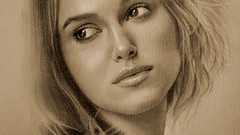 Sepia Keira Knightley illustrations artwork