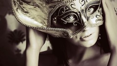 Sepia masks Venetian masks