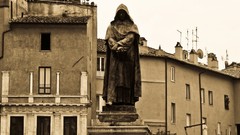 Sepia Rome Italy buildings sculptures