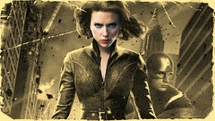 Sepia Scarlett Johansson vintage captain america Black Widow 