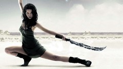 Serenity woman Celebrity Actress firefly summer glau arms raised