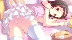 Series blush brown eyes short hair sengoku nadeko 