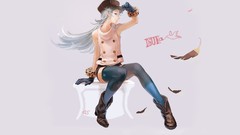 Series long hair anime girls thigh highs