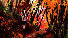 Sexy anime girl forest