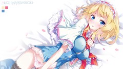 Sheet blondes blush lingerie blue eyes short hair flower petals 