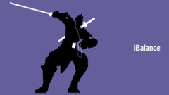 Shen video games sword silhouette purple background artwork