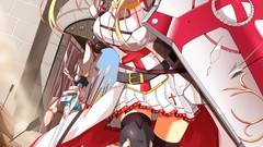 Shield arrows Swords blondes green eyes sword art online yuuki 