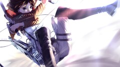 shingeki no kyojin anime girls 2D thigh-high boots big boobs
