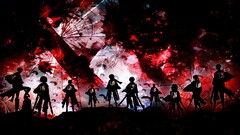 shingeki no kyojin dark silhouette red Anime