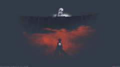 shingeki no kyojin Minimalism Eren Jeager Colossal Titan 2D wall