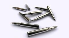 Shiny ammunition white background