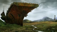 Ships abandoned Carrier military countryside Warships
