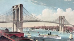 Ships Bridges cities cityscapes brooklyn bridge new york city 