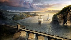 Ships Bridges dam artwork