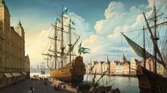 Ships cityscapes artwork