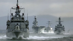 Ships fleet Warships Sea