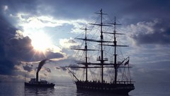 Ships sailing steam sails sail ship