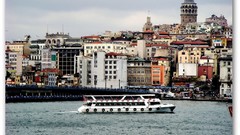 Ships Turkey Istanbul cityscapes Galata Tower galata bridge 
