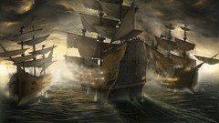 Ships waves artwork