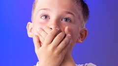 Shocked little boy silence