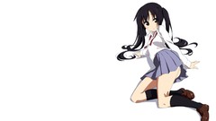 Shoes Anime tie white background shirts skirts blush long hair 