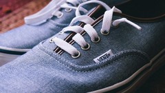 Shoes close-up denim shoe laces