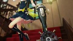 Shoes dress tray navel gloves blondes skirts cups smiling anime 