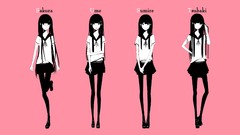 Shoes glasses pink background front view shirts skirts long 