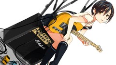 Shoes guitars marshall speakers short hair black hair Fender 